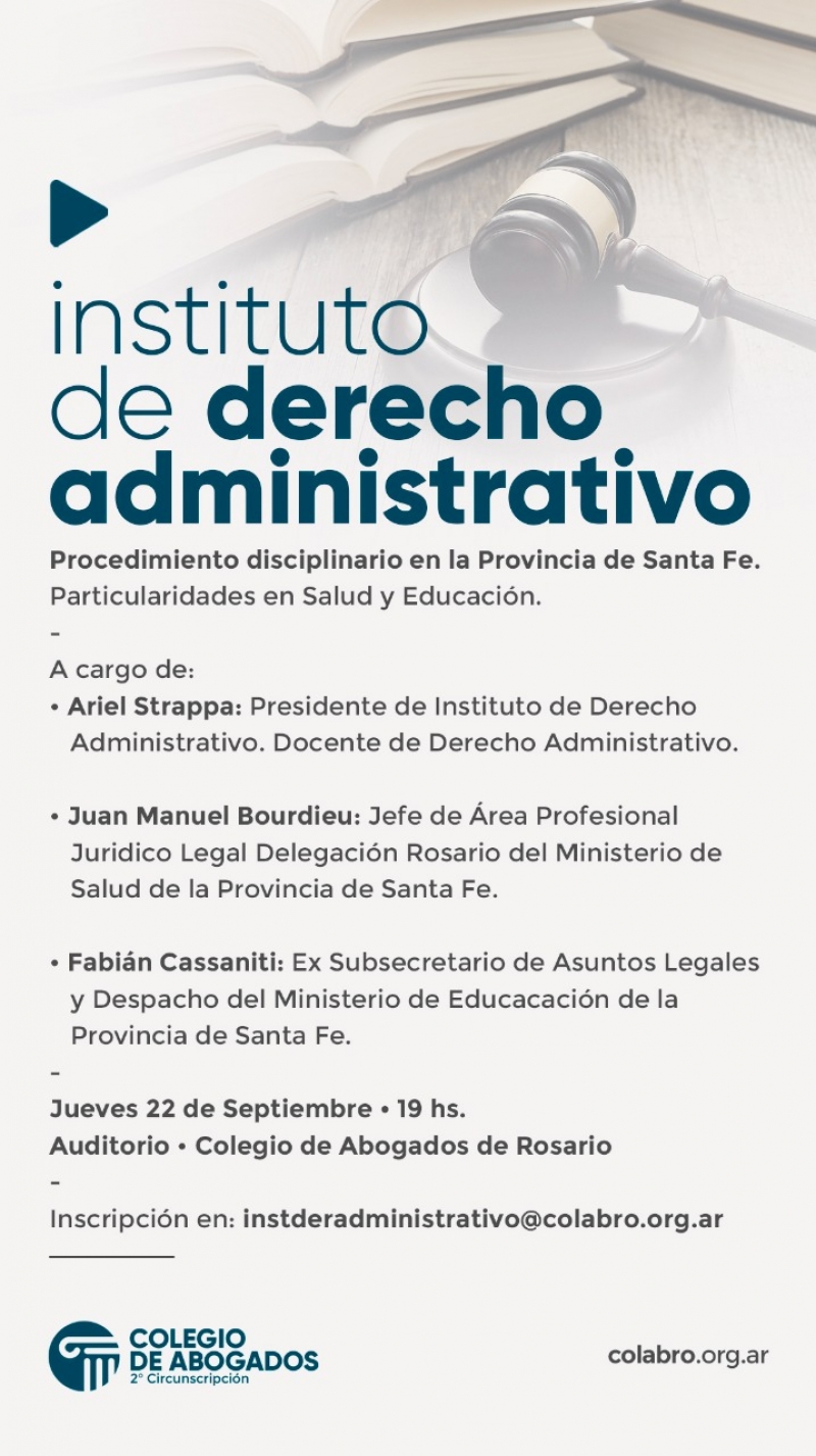 PROCEDIMIENTO DISCIPLINARIO EN LA PROVINCIA DE SANTA FE - 22/09/2022